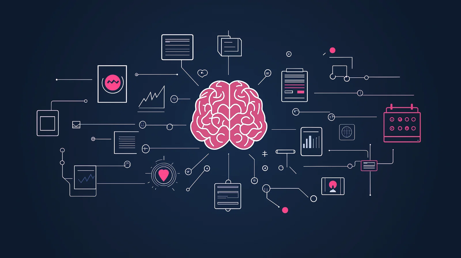 MCP 讓 AI 連接多個企業系統的概念示意圖